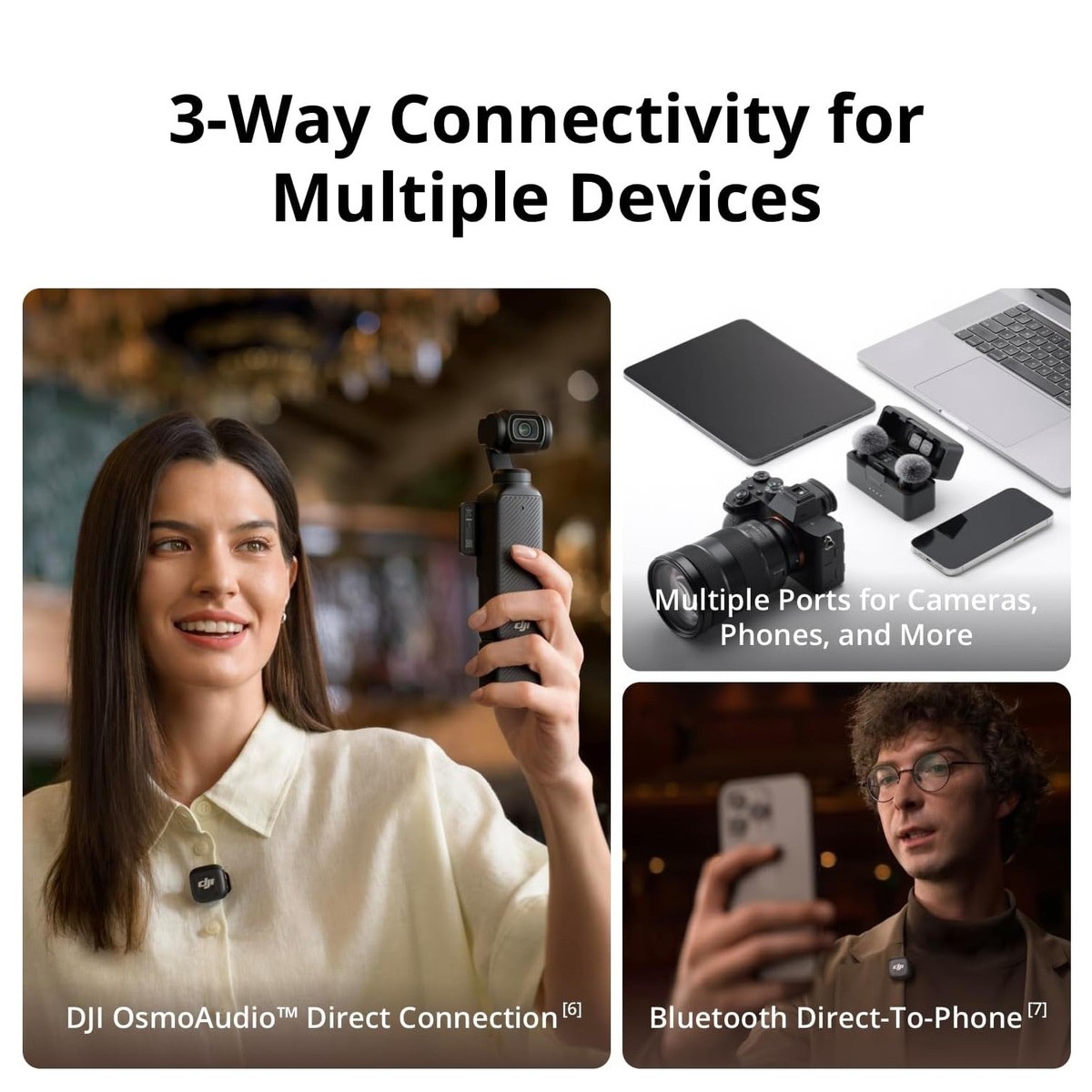 DJI Mic 3 (1 TX + 1 RX) 400m/1312ft Wireless Lavalier Microphone