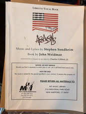 Assassins Stephen Sondheim Libretto Vocal Book MusicTheatre International!!