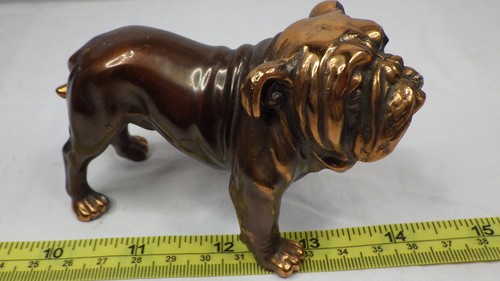 Ancienne statue bouledogue Belcher en cuivre ou bronze OS - Photo 11/12