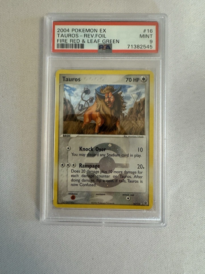 2004 Pokemon Tauros Reverse Holo Rare EX Fire Red & Leaf Green 10/108 PSA 9 Mint - Image 3 of 4