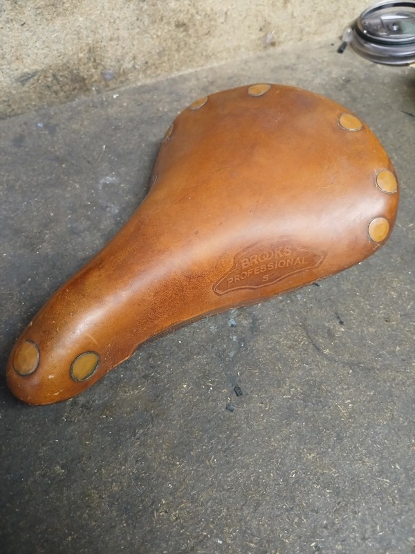 Brooks Professional S Brown Leather Bike Saddle Road Racing Bike Womens - VG