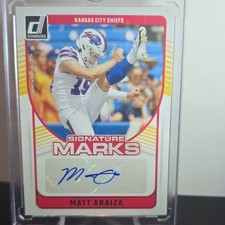 Panini 2024 Donruss Signature Marks Matt Araiza #SMA-MAR Autograph Chiefs Bills