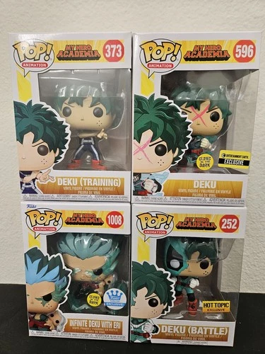 Funko Pop Animation: My Hero Academia Deku #252 #373 #596 #1008 Vinyl Figure Set