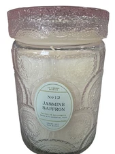 Leoben Company No. 12 Jasmine Saffron Glass Candle 18 Oz Vegan Soy Wax Blend NEW