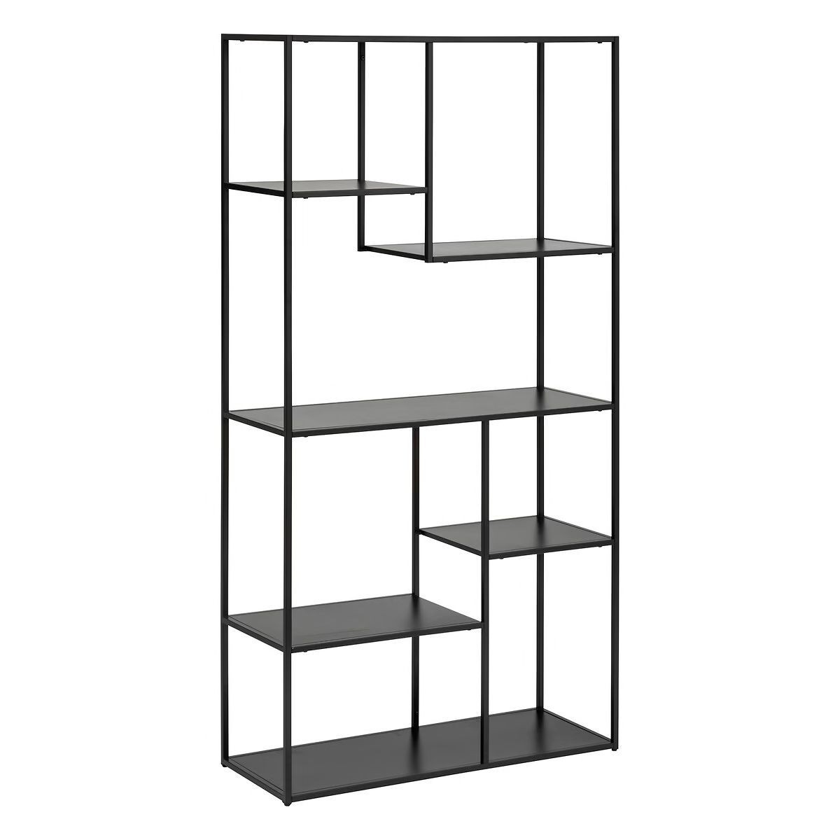 Bibliothèque 6 niveaux Gota 180cm noir au design minimaliste épuré