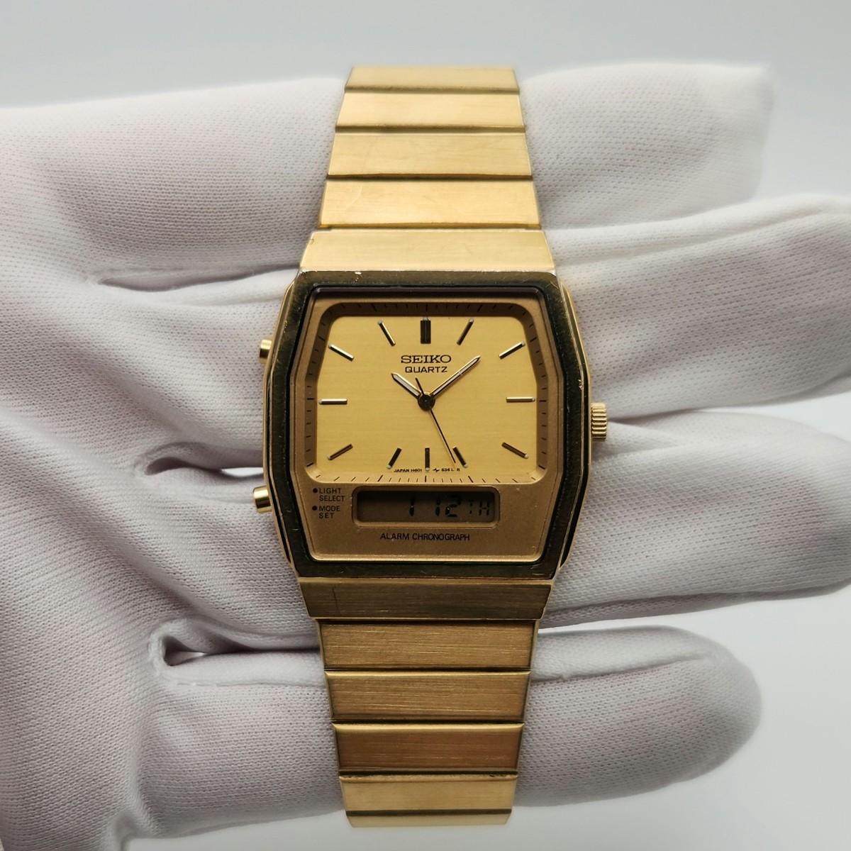 Seiko Men's Vintage Gold Tone Ana-Digi Quartz Watch H601-5400