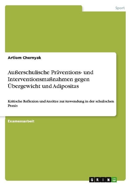 AußErschulische PräVentions- Und InterventionsmaßNahmen Gegen ÜBergewicht Und A-image