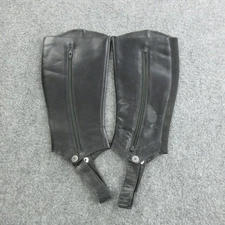 Ariat Leather Half Chaps Black 7M Zip Elastic Panel Riding Equestrian Gaiters