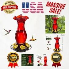 Smart Design 18 Oz Hummingbird Feeder with Built-In Ant Moat & Six Feeding Ports