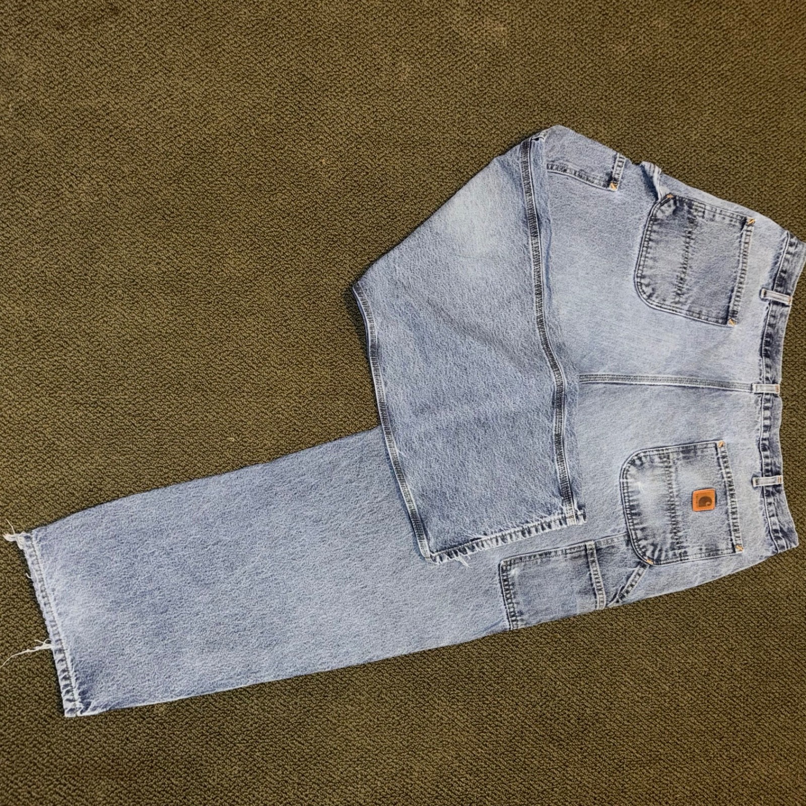 VINTAGE Carhartt Jeans Mens 40x30 Blue Relaxed Straight Medium Wash B113 DST Y2K