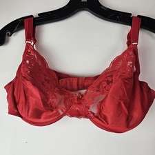 Victorias Secret 36C Red Sheer Lace Unlined Vintage Gold Label Bra 510 124 036