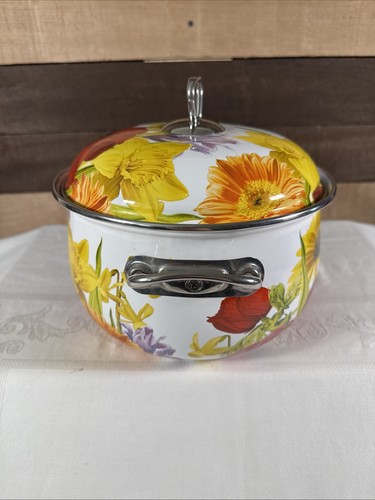 The Pioneer Woman Dutch Oven Floral Garden Enamel On Steel 4 Qt RETIRED - Picture 2 of 10