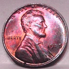 1935 P Lincoln Cent ** GEM BU TONED RED RD RB / UNC TONER