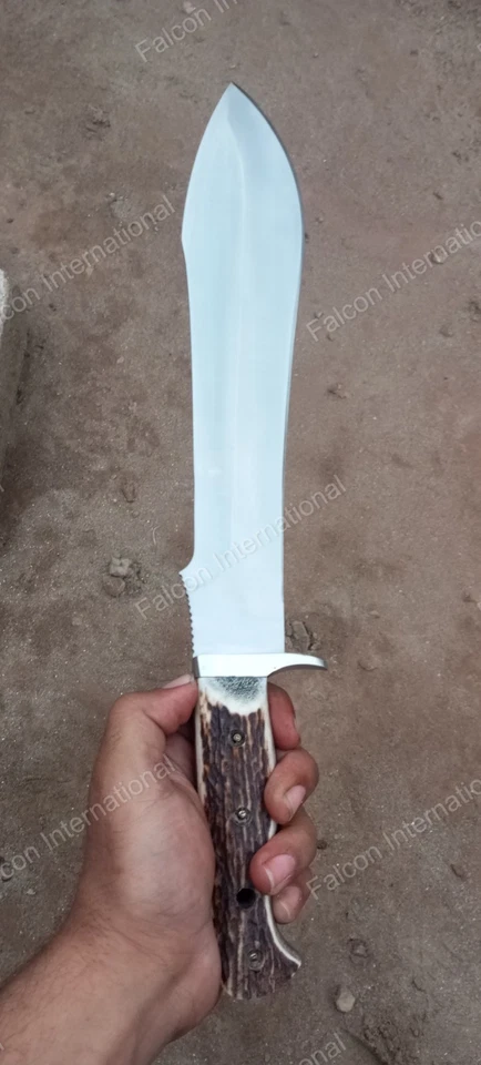 Ручной работы копия Puma белый охотник олень ручки немецкой стали накладной монтаж лезвие нож - Изображение 3 из 4