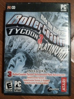 Roller Coaster Tycoon 3 Platinum PC CD-ROM 2006, Complete with Manual