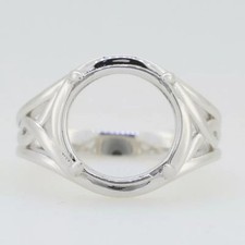 Celtic Shank Ring 14MM Round Shape Semi mount Women Ring 925 Sterling Silver