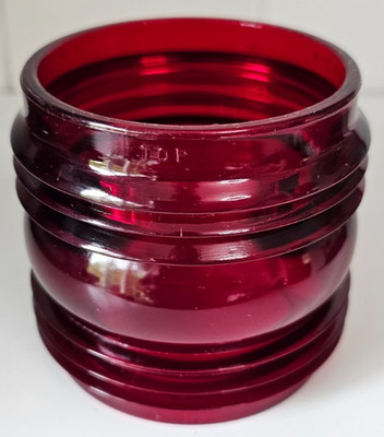 Red Fresnel Kopp Glass Globe for Short Railroad Railway RR Ry Lanterns