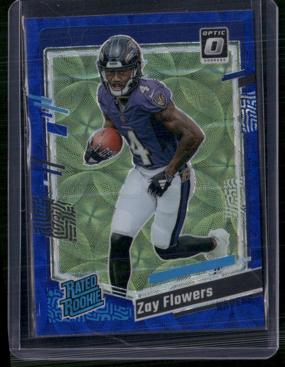 2023 Donruss Optic #210 Zay Flowers Blue Scope
