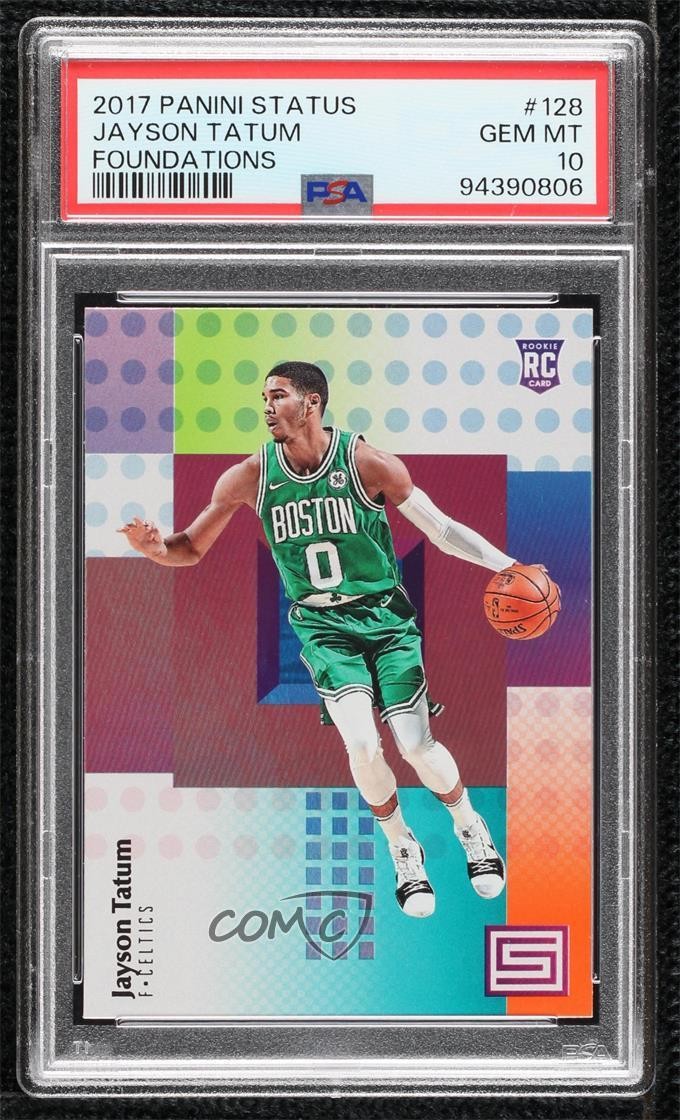 2017-18 Panini Status Rookies Foundations Jayson Tatum #128 PSA 10 GEM MT 0y42