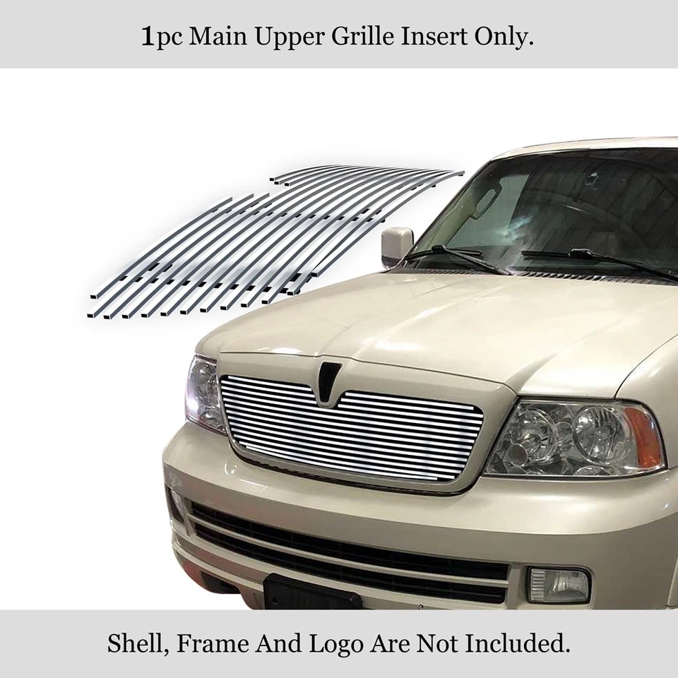 Fits 2003-2006 Lincoln Navigator Main Upper Stainless Chrome Billet Grille - Image 2 of 4