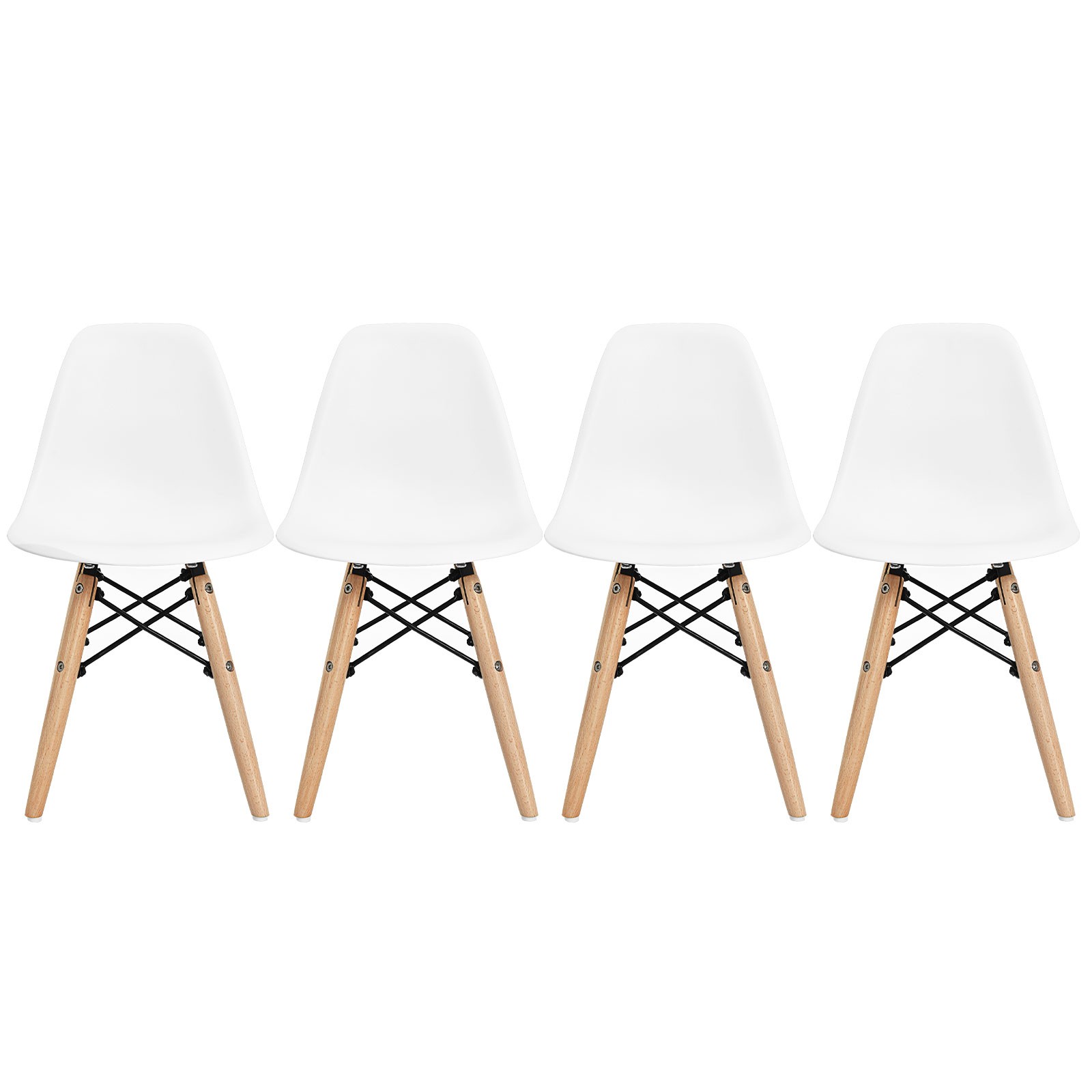 Set Mid-century Modern Style Dining Chairs W/ Wood Legs
