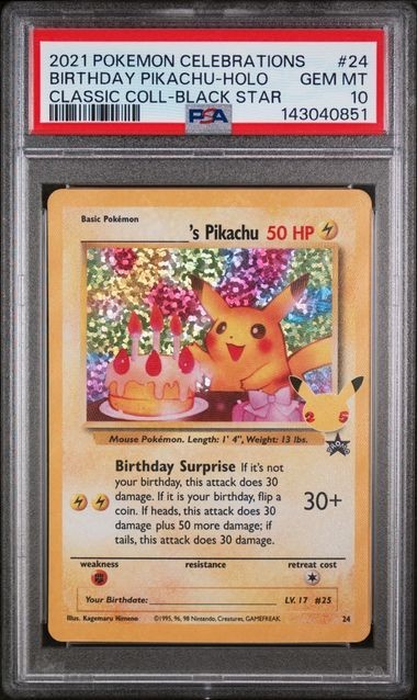 2021 Pokemon Celebrations Black #24 Pikachu front
