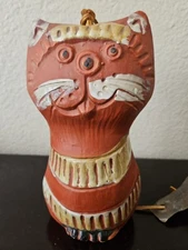 Vintage B. Welsh Pacific Stoneware Inc. Cat Wind Chime California Art Pottery