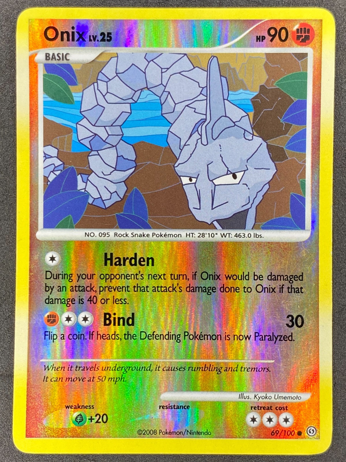 Pokémon Onix Reverse Holo 69/100 SF Stormfront LP