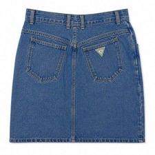 Vintage 90s Georges Marciano by Soon Jean Skirt Women 32 Blue Denim Y2K USA