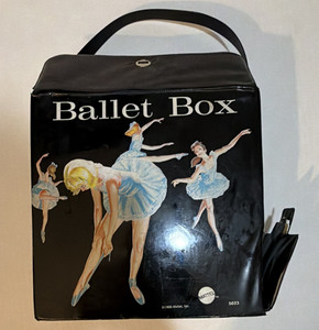 Mattel Vintage Ballet Box Carrying Case w/ Handle Black 1966 MPN 5023