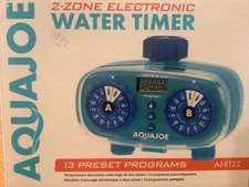 Aqua Joe 2-Zone Electric Water Timer W/ 13 Preset Programs AJ-ET2Z New In Box