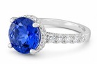 LAB CREATED 4.15 Ct TANZANITE & W/SAPPHIRE RING SOLID .925 Sterling Silver - NWT — photo 8