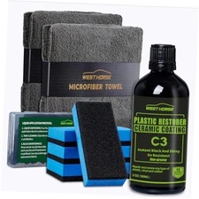 Plastic Restorer for Cars Ceramic Plastic Coating Trim Restore, Resists Water, 