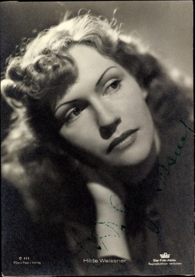 Postcard actress Hilde Weissner, portrait, Tobis film, autograph - 4059629