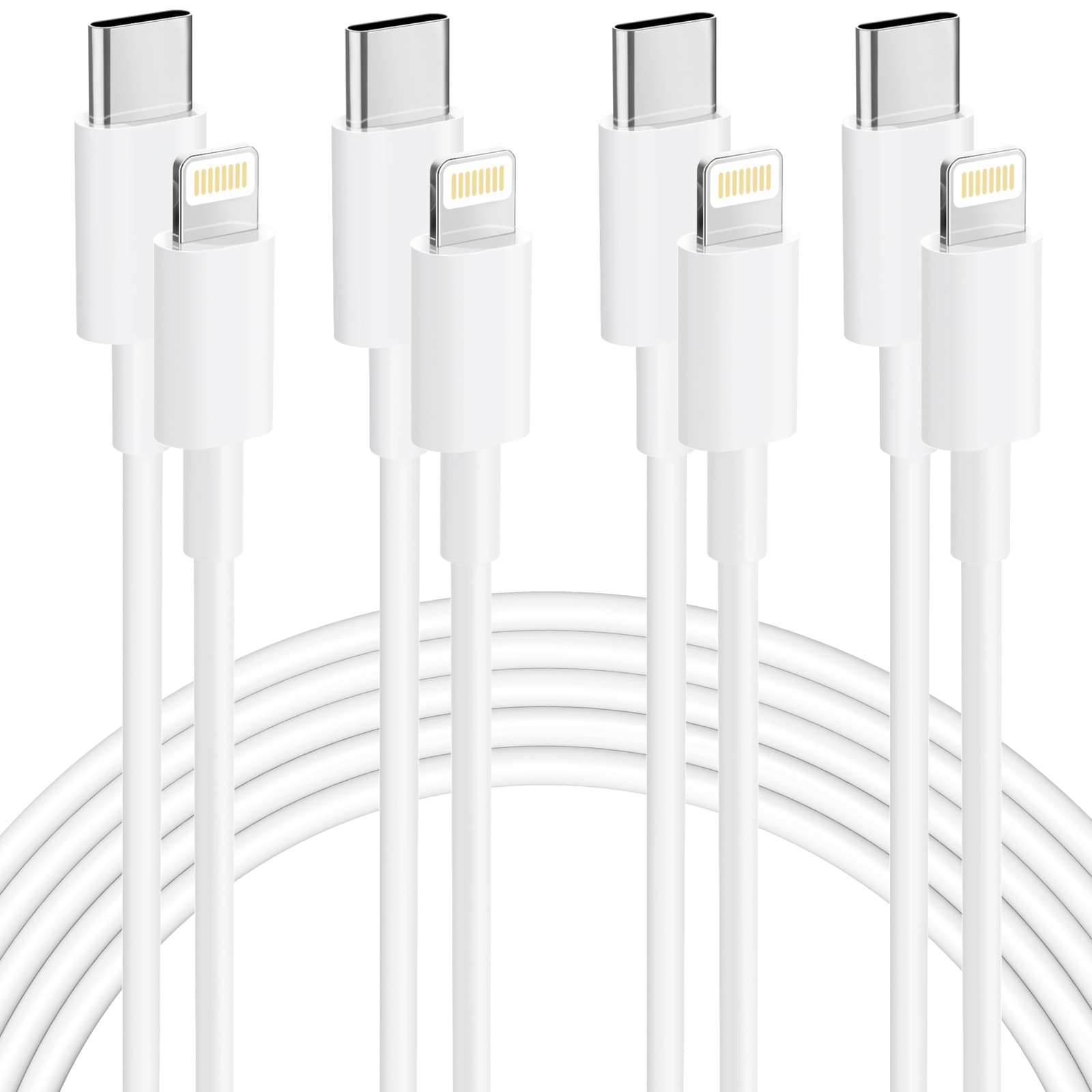 USB C to Lightning Cable 2M 4Pack [Apple MFi Certified] USB C iPhone RRP £10-image