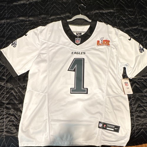 Nike NFL Philadelphia Eagles Jalen Hurts #1 Super Bowl LIV Jersey XL White