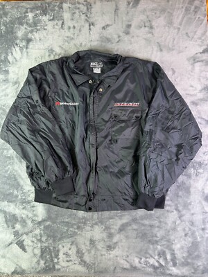 Vintage Motorguide Jacket Mens Large Black Windbreaker Stealth Fishing Zebco