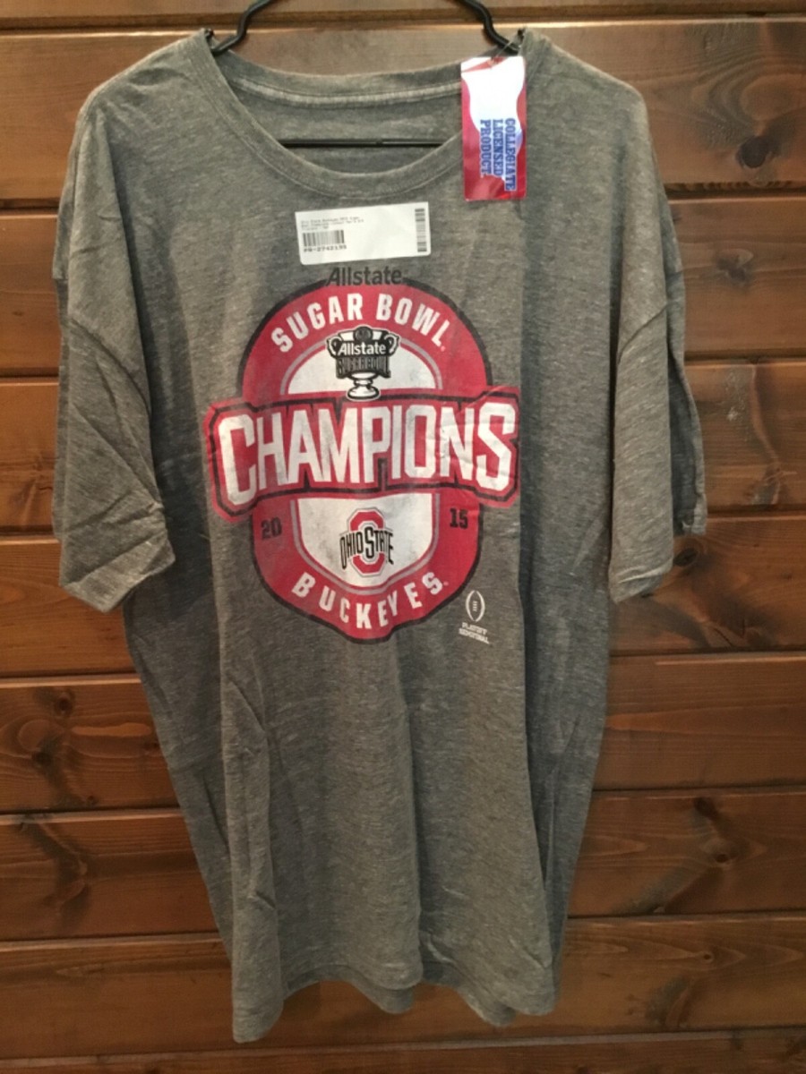 Ohio State Buckeyes 2015 Allstate Sugar Bowl Champions Gray SS T-Shirt Size  3X