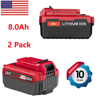 Pack 20V 8.0Ah PCCK600LBR PCC620LB For Porter Cable 20Volt Battery Lithium-Ion