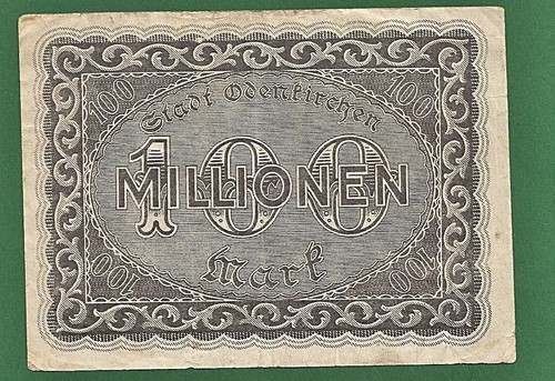 06 264 Notgeld Stadt Odenkirchen 100 Millionen Mark, 25.8.1923, Nordrhein-Westfa - Picture 2 of 2
