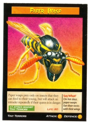 Weird N  Wild Creatures Tiny Terrors Karte # Paper Wasp # 2006