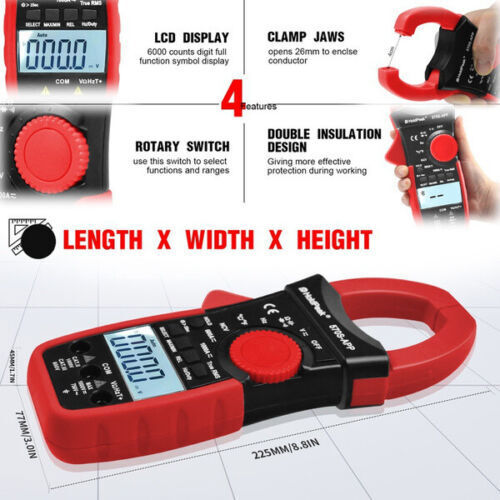 Digitales Zangenmultimeter TRMS AC/DC Strom Voltmeter Auto Bereich NCV Bluetooth - Bild 8 von 13