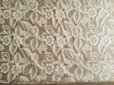 VOYAGE OCEAN GOLD/CREAM FLORAL FABRIC REMNANT NEW 70cms x 137cms