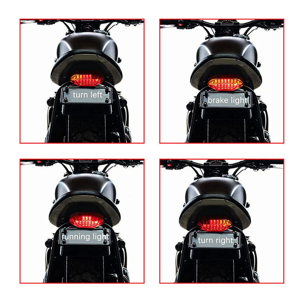 16 LED Motorcycle Quad ATV Turn Signal Brake License Plate Integrated Tail Light Foto 4 de 4