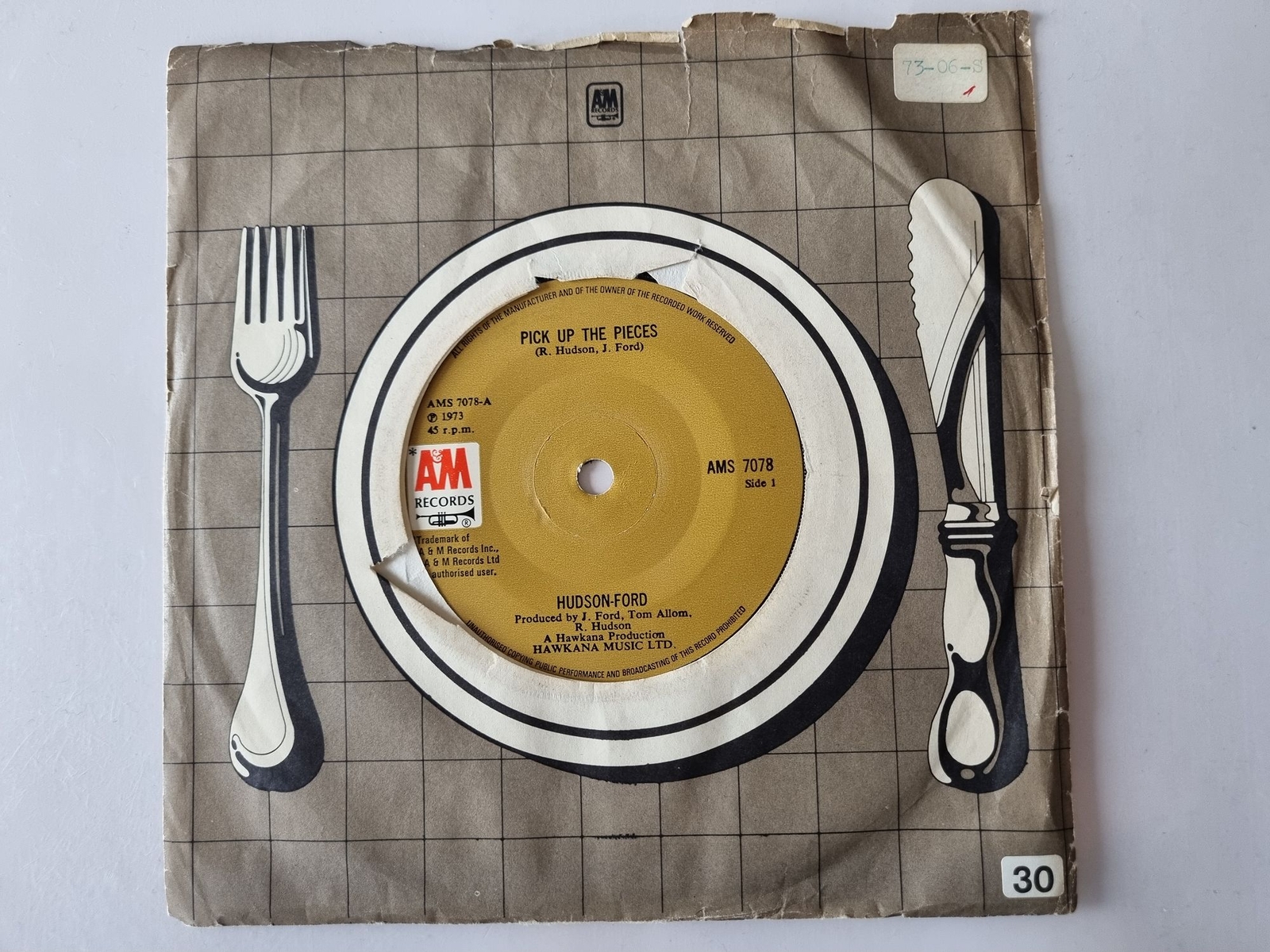 Hudson-Ford - Pick Up The Pieces 7'' Vinyl UK