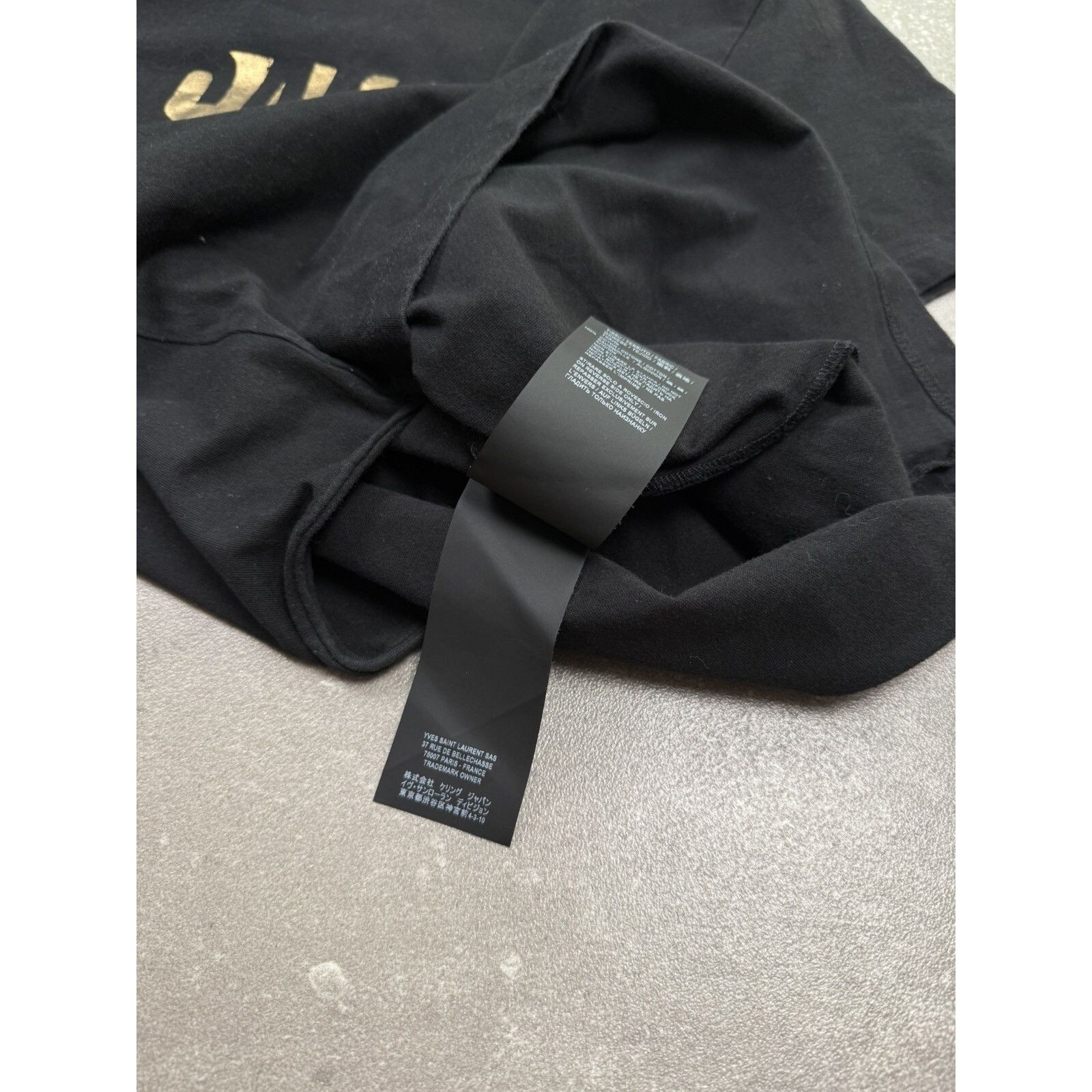 T shirt maglietta Saint Laurent Paris grande logo archivio oppio