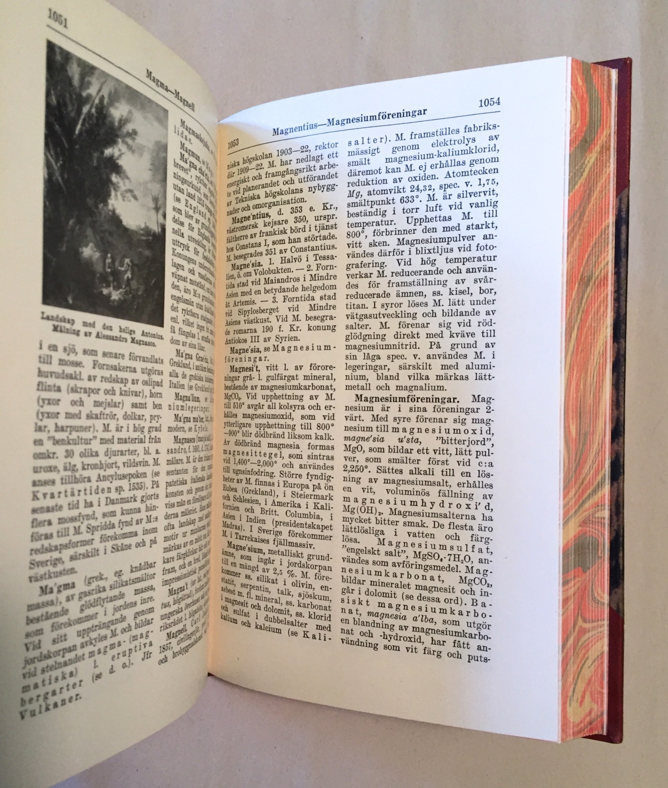 Bonniers Konversations Lexikon VII Lucknow-Meuse 1934 Half Leather Swedish Decor