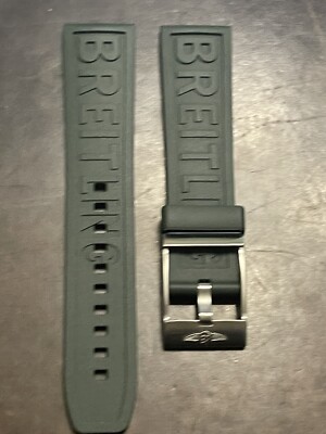 BREITLING OEM 22MM Taucher Pro Gummi Armband Grün Mit OEM Dornschließe