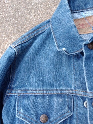 80s Levi's Jean Jacket Overcoat USA Denim Youth Kids USA Distressed Vtg 12 - Picture 8 of 11
