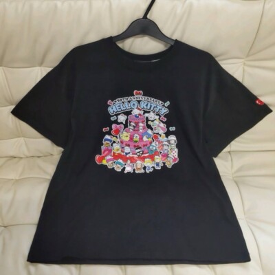 Sanrio Hello Kitty 50th Anniversary T-Shirt L - Japan Exclusive + Keychain New